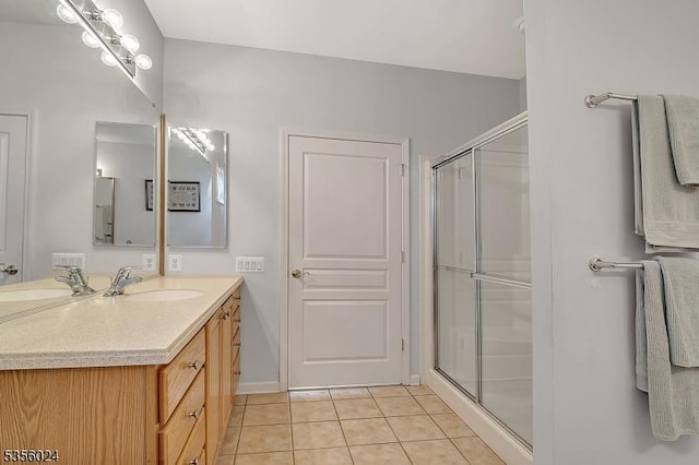 326 Biltmore Ln, Franklin Twp, NJ 08873 - full bathroom with a shower stall, tile patterned floors, and vanity