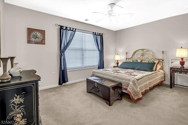 326 Biltmore Ln, Franklin Twp, NJ 08873 - bedroom featuring light carpet, baseboards, and a ceiling fan