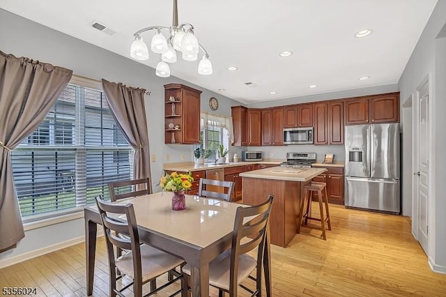 326 Biltmore Ln, Franklin Twp, NJ 08873 - dining area featuring light wood-type flooring, a chandelier, recessed lighting, and baseboards