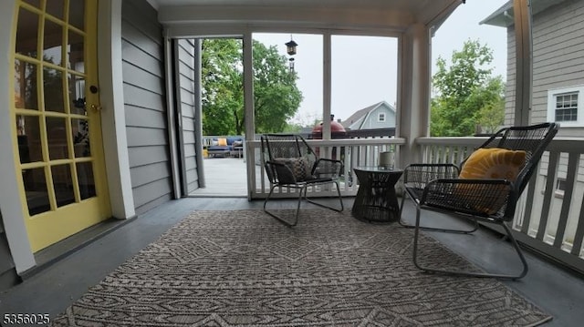 view of sunroom