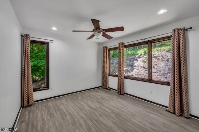 142 Decker Rd, Rockaway Twp, NJ 07005 - spare room with wood finished floors, ceiling fan, and recessed lighting