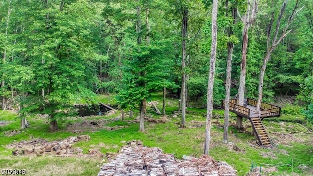 142 Decker Rd, Rockaway Twp, NJ 07005 - view of yard featuring stairway and a wooden deck