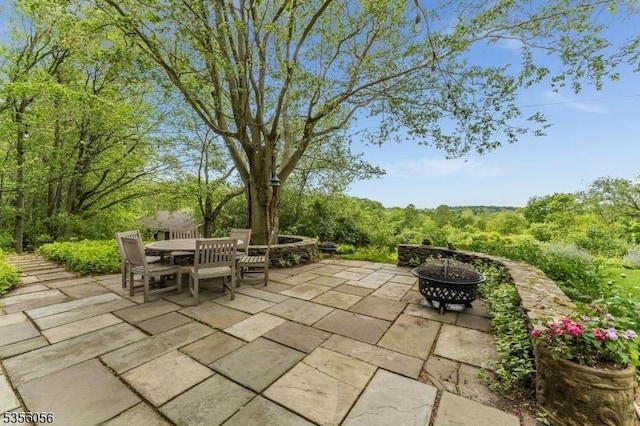 12 Woodland Rd, Franklin Twp, NJ 08867 - view of patio / terrace with a fire pit and outdoor dining space