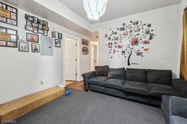 view of carpeted living area