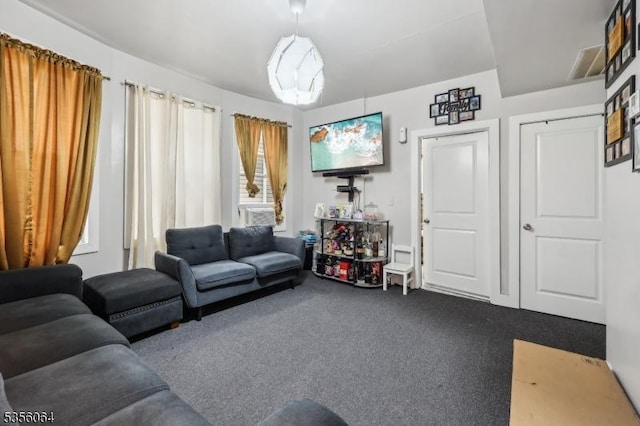 living room featuring carpet flooring