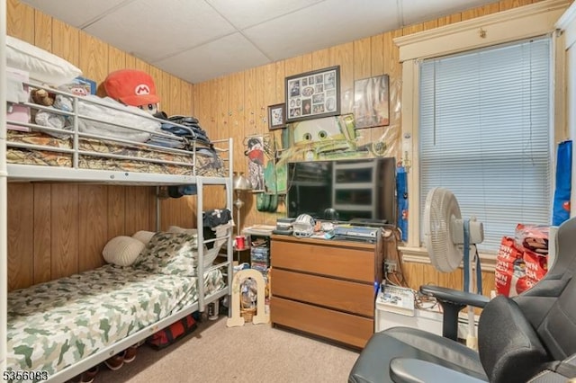 124 E Main St, Paterson City, NJ 07522 - carpeted bedroom featuring wooden walls