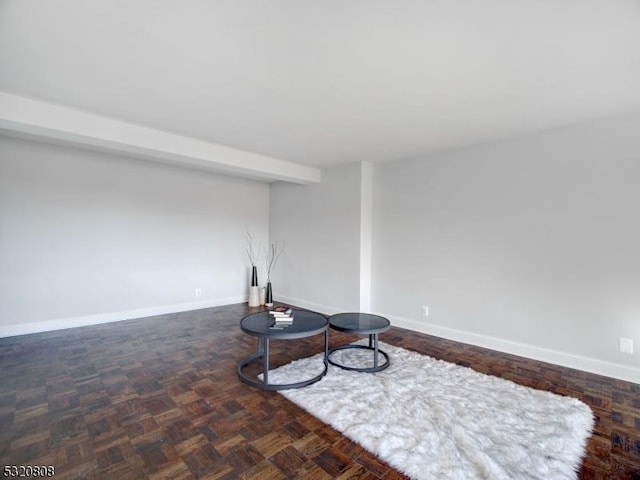 living area with baseboards