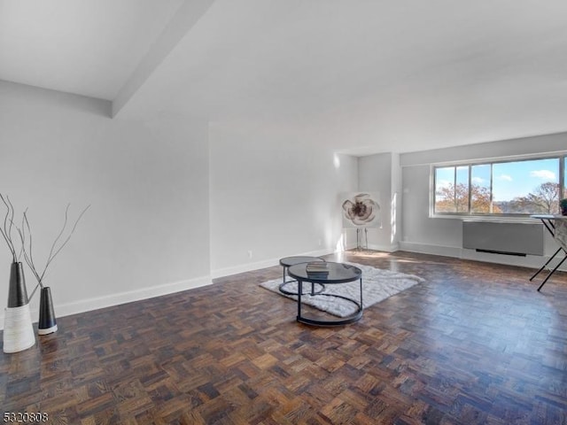living area with baseboards
