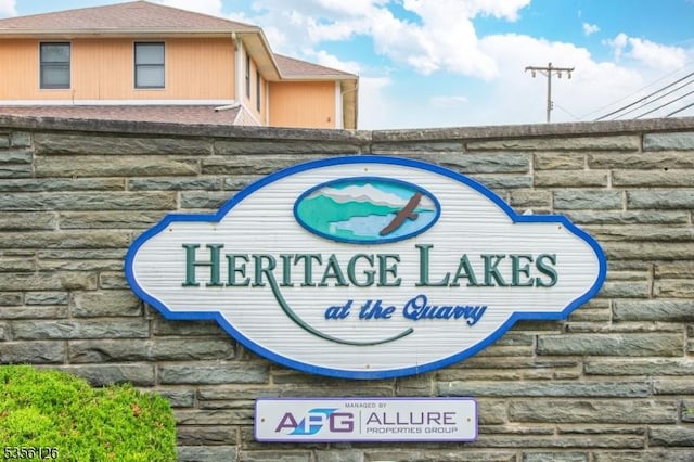 view of community sign