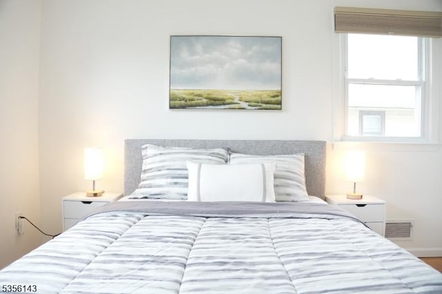 bedroom with visible vents