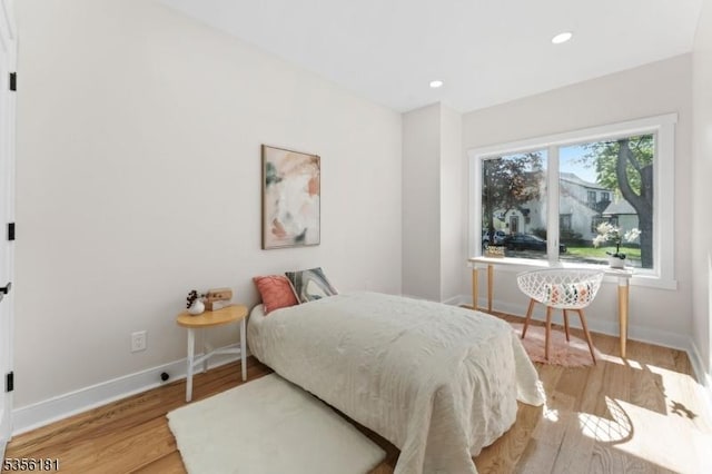 2227 Pine Ter, Scotch Plains Twp, NJ 07076 - bedroom with light wood-style floors, baseboards, and recessed lighting