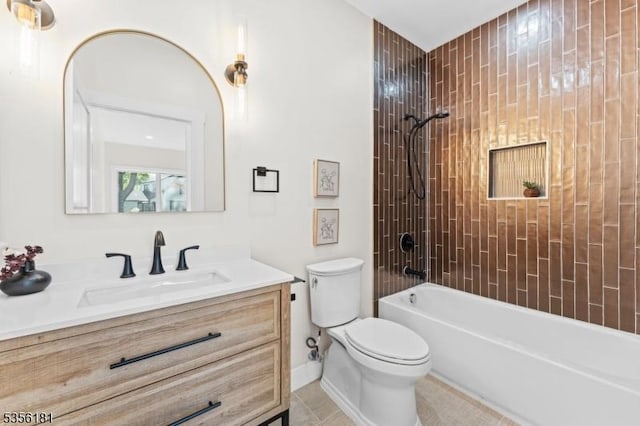 2227 Pine Ter, Scotch Plains Twp, NJ 07076 - full bath featuring toilet, vanity, shower / bath combination, and tile patterned floors