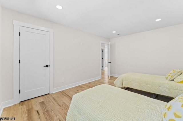 2227 Pine Ter, Scotch Plains Twp, NJ 07076 - bedroom with light wood-style floors, baseboards, and recessed lighting