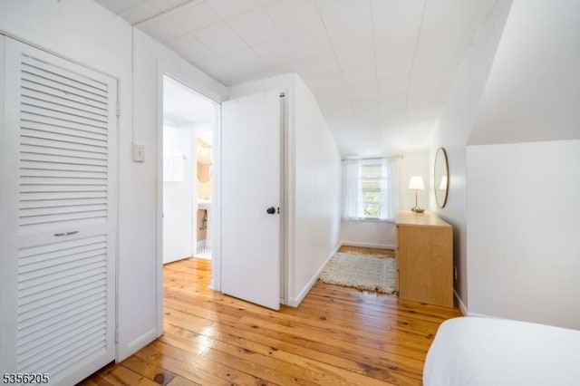 bedroom with light wood-type flooring