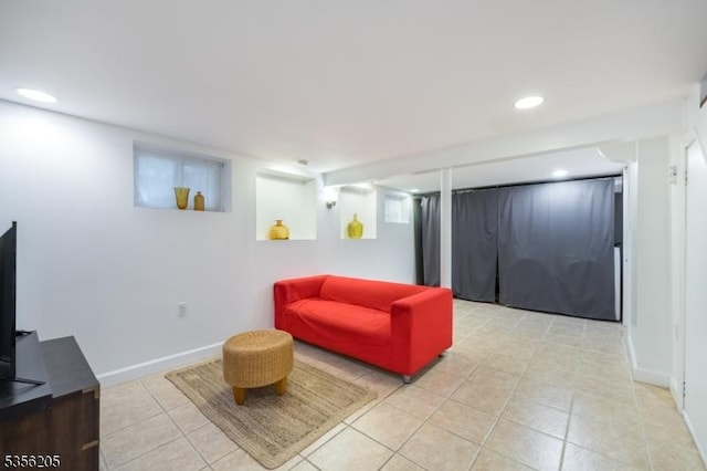 lobby with recessed lighting