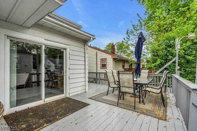 548 Birchwood Rd, Linden City, NJ 07036 - wooden terrace with outdoor dining area
