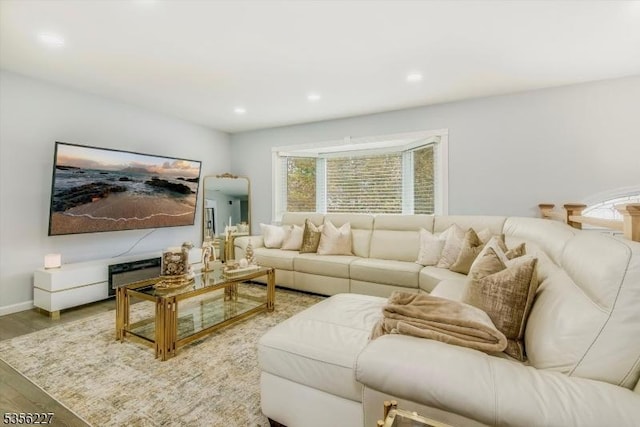 10 Longview Rd, Andover Twp, NJ 07860 - living room featuring light wood-type flooring, recessed lighting, and baseboards