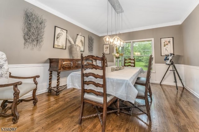 30 Southgate Dr, Clinton Twp, NJ 08801 - dining area featuring wood finished floors, ornamental molding, and a chandelier