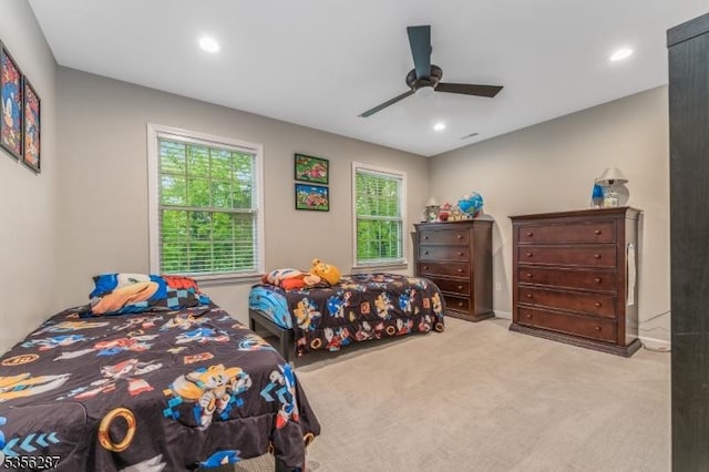 30 Southgate Dr, Clinton Twp, NJ 08801 - bedroom with carpet floors, recessed lighting, and ceiling fan