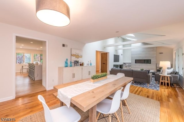 dining room featuring light wood-style flooring