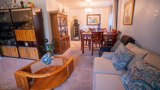 living area with carpet floors
