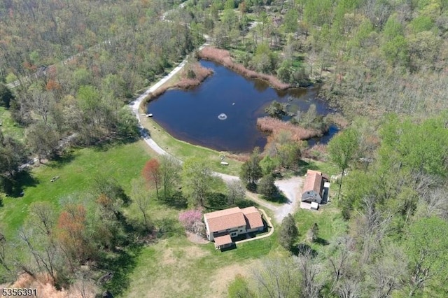 75 Wolfs Corner Rd, Green Twp, NJ 07860 - aerial view of property and surrounding area with a forest and a large body of water