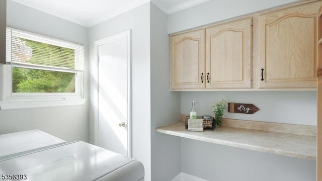 12 Fox Chase Run, Hillsborough Twp, NJ 08844 - bar with crown molding and washing machine and clothes dryer