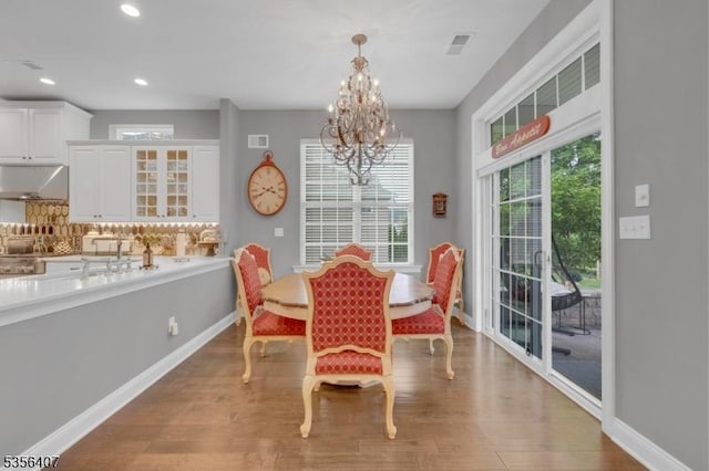 16 Gordon Way, Mount Olive Twp, NJ 07836 - dining space with wood finished floors, a chandelier, and recessed lighting