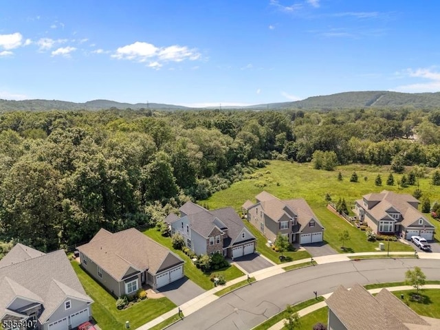 16 Gordon Way, Mount Olive Twp, NJ 07836 - aerial view of residential area featuring a heavily wooded area and mountains