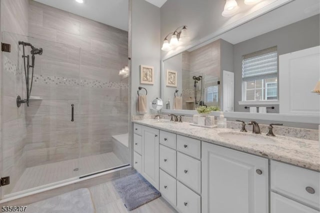 16 Gordon Way, Mount Olive Twp, NJ 07836 - bathroom featuring a shower stall and double vanity