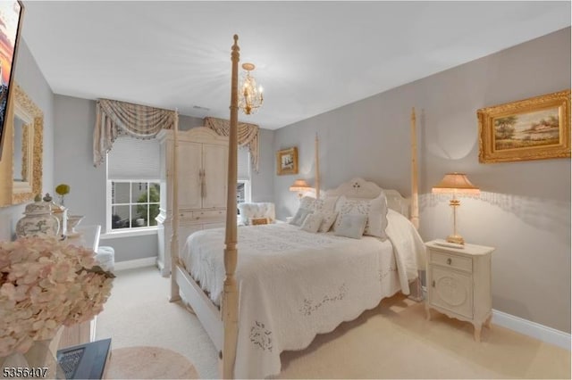 16 Gordon Way, Mount Olive Twp, NJ 07836 - bedroom with light colored carpet and a chandelier