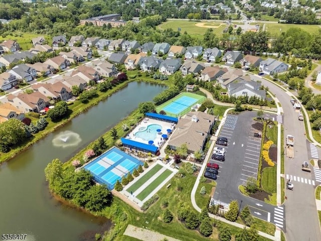 16 Gordon Way, Mount Olive Twp, NJ 07836 - aerial view of residential area with a pool and a large body of water