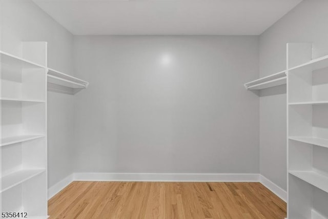 spacious closet with wood finished floors