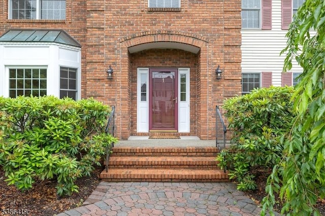 1 Joss Way, Long Hill Twp, NJ 07946 - doorway to property with brick siding