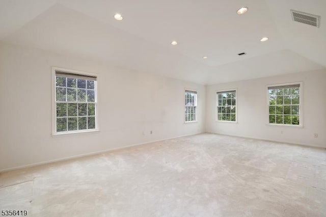 1 Joss Way, Long Hill Twp, NJ 07946 - unfurnished room featuring light colored carpet, vaulted ceiling, and recessed lighting