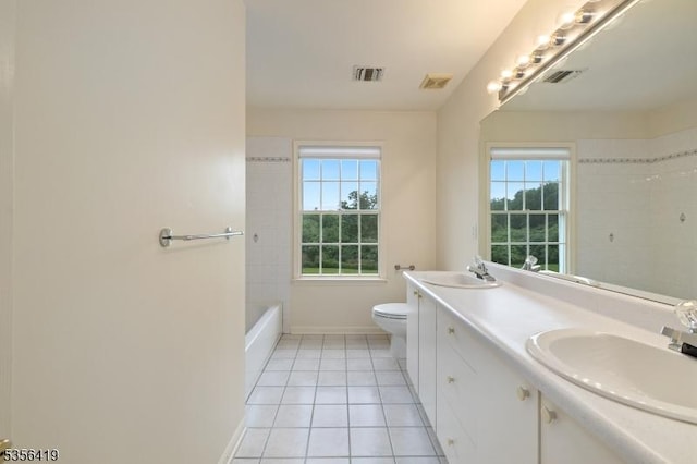 1 Joss Way, Long Hill Twp, NJ 07946 - full bath featuring tile patterned floors, double vanity, healthy amount of natural light, and  shower combination