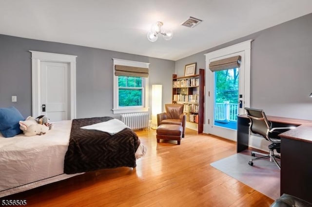 34 Crane Rd, Mountain Lakes Boro, NJ 07046 - bedroom with radiator heating unit, access to outside, multiple windows, and an office area