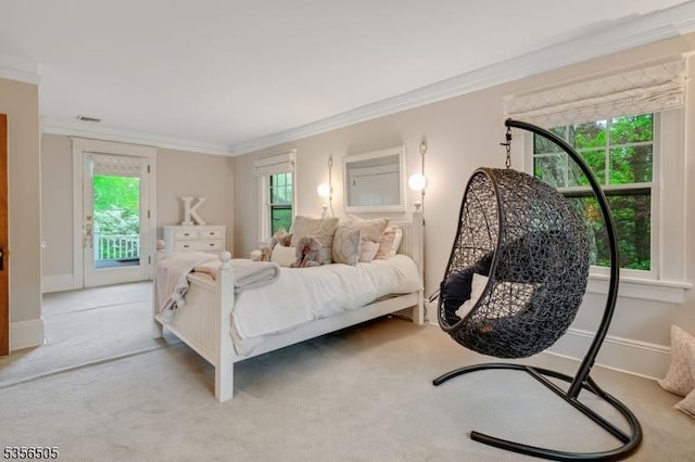 34 Crane Rd, Mountain Lakes Boro, NJ 07046 - carpeted bedroom with multiple windows, ornamental molding, and baseboards