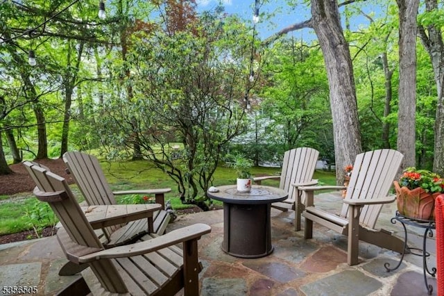 34 Crane Rd, Mountain Lakes Boro, NJ 07046 - view of patio with a fire pit