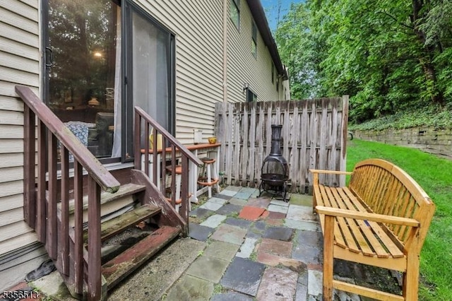 view of patio featuring entry steps