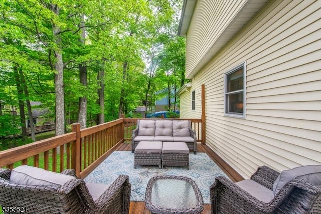 19 Esther Dr, Vernon Twp, NJ 07422 - wooden terrace featuring an outdoor living space