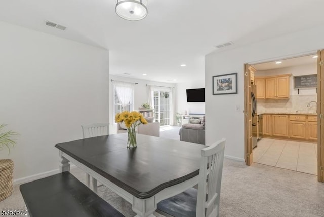 66 Jamestown Rd, Bernards Twp, NJ 07920 - dining space featuring baseboards, recessed lighting, and light colored carpet