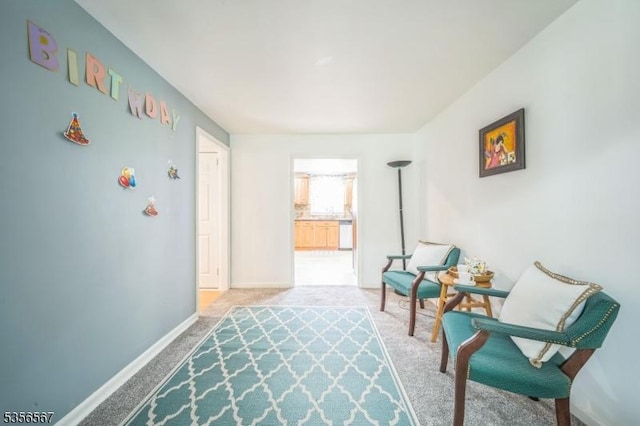 129 River Dr, Parsippany-Troy Hills Twp, NJ 07034 - living area featuring light carpet and baseboards