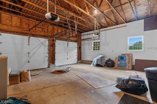 garage featuring a garage door opener
