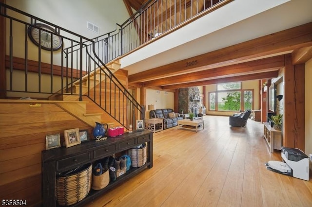 44 Mount Pleasant Rd, Knowlton Twp, NJ 07832 - staircase with hardwood / wood-style flooring
