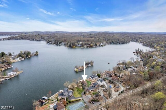 636 Lakeside Ave, Hopatcong Boro, NJ 07821 - view of property location featuring a large body of water and a heavily wooded area