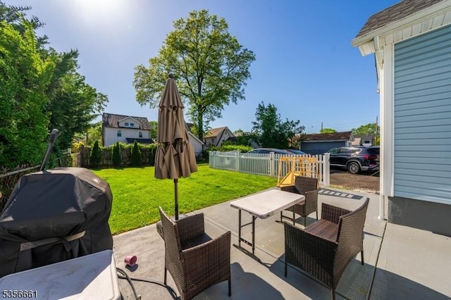 view of patio featuring grilling area