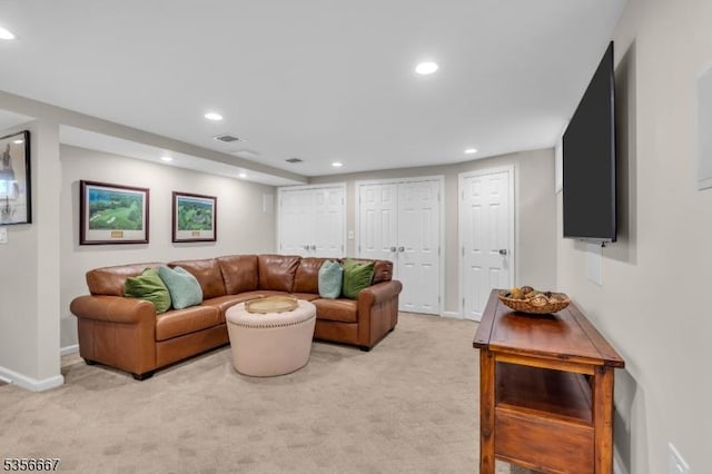 73 Lafayette Ave, Chatham Boro, NJ 07928 - living area featuring light carpet and recessed lighting