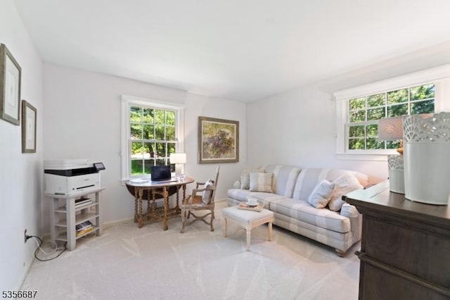 66 Skyline Dr, Morris Twp, NJ 07960 - living room featuring plenty of natural light, carpet, and baseboards