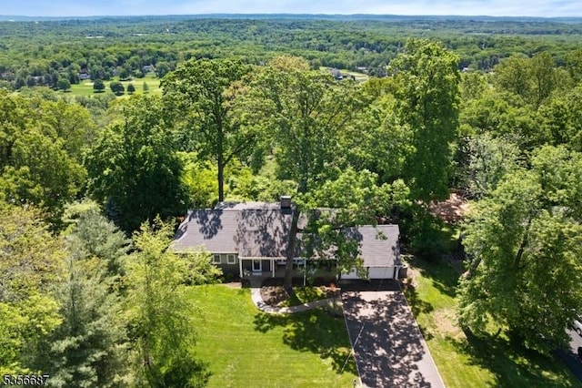 66 Skyline Dr, Morris Twp, NJ 07960 - view of subject property with a heavily wooded area